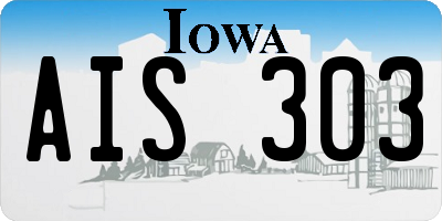 IA license plate AIS303