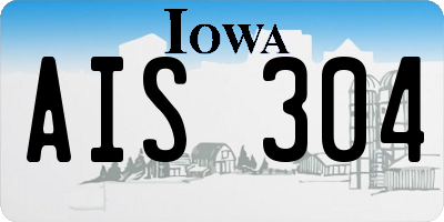 IA license plate AIS304