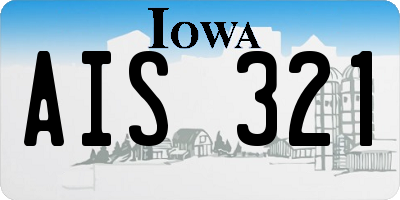 IA license plate AIS321