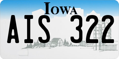 IA license plate AIS322