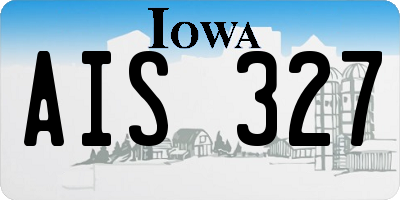 IA license plate AIS327