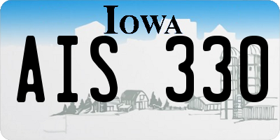IA license plate AIS330