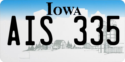 IA license plate AIS335