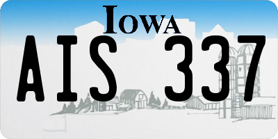 IA license plate AIS337