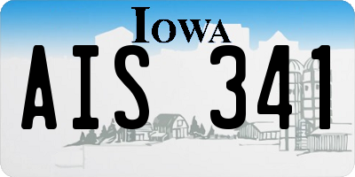 IA license plate AIS341