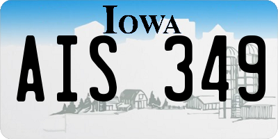 IA license plate AIS349