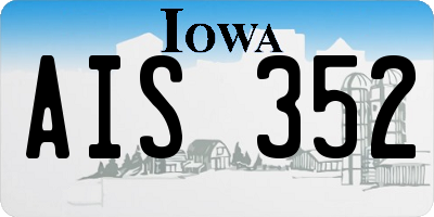 IA license plate AIS352