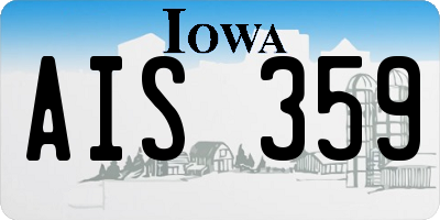 IA license plate AIS359