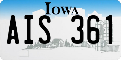IA license plate AIS361