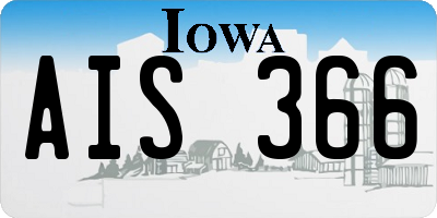 IA license plate AIS366