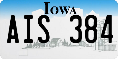 IA license plate AIS384
