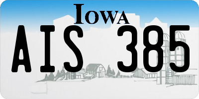 IA license plate AIS385