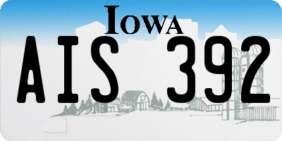 IA license plate AIS392