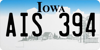 IA license plate AIS394