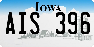 IA license plate AIS396