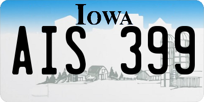 IA license plate AIS399