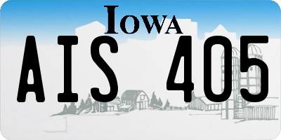 IA license plate AIS405