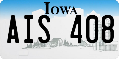 IA license plate AIS408