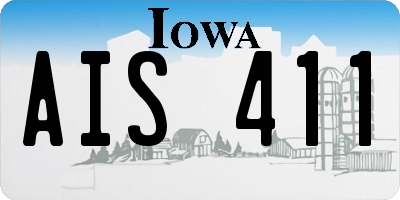 IA license plate AIS411