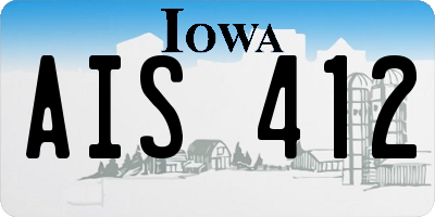 IA license plate AIS412