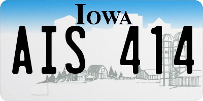 IA license plate AIS414