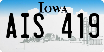 IA license plate AIS419
