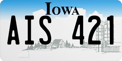 IA license plate AIS421