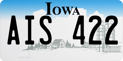 IA license plate AIS422