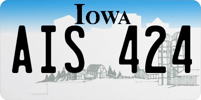 IA license plate AIS424