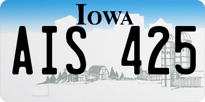IA license plate AIS425