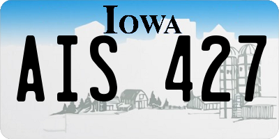 IA license plate AIS427