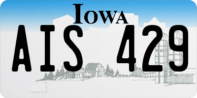 IA license plate AIS429
