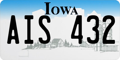 IA license plate AIS432