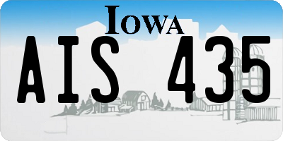 IA license plate AIS435