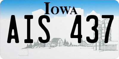 IA license plate AIS437