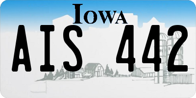 IA license plate AIS442