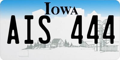 IA license plate AIS444