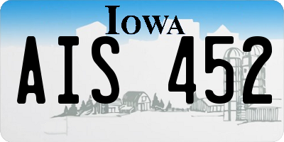 IA license plate AIS452