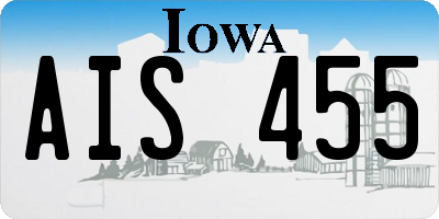 IA license plate AIS455