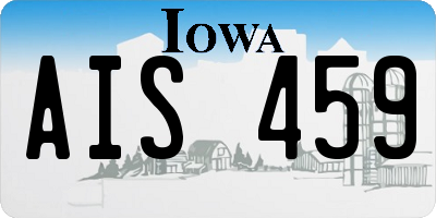 IA license plate AIS459