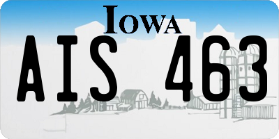 IA license plate AIS463
