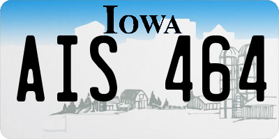 IA license plate AIS464