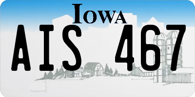 IA license plate AIS467
