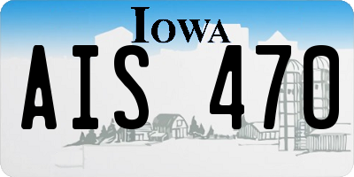 IA license plate AIS470