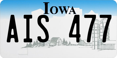 IA license plate AIS477