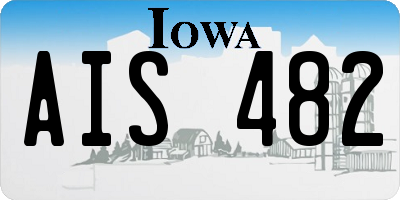 IA license plate AIS482