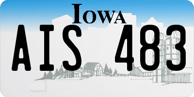 IA license plate AIS483