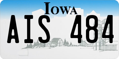 IA license plate AIS484