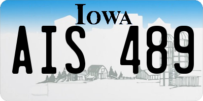 IA license plate AIS489