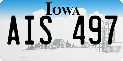 IA license plate AIS497